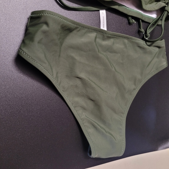 Beachsissi Two Piece Solid Tummy Control Drawstring Side Tankini Set - Picture 14 of 16